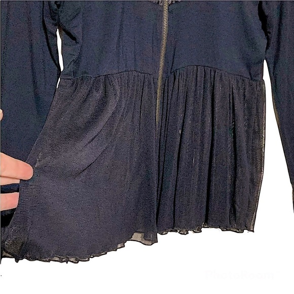 WOOXOOM Paris Black Zip Front Witchy Goth Whimsigoth Grunge Mixed Media Size 14 - Picture 7 of 16